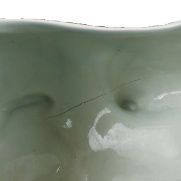 Este Italy Frog Planter Ceramic White Floral Hand Painted - Picture 6 of 10